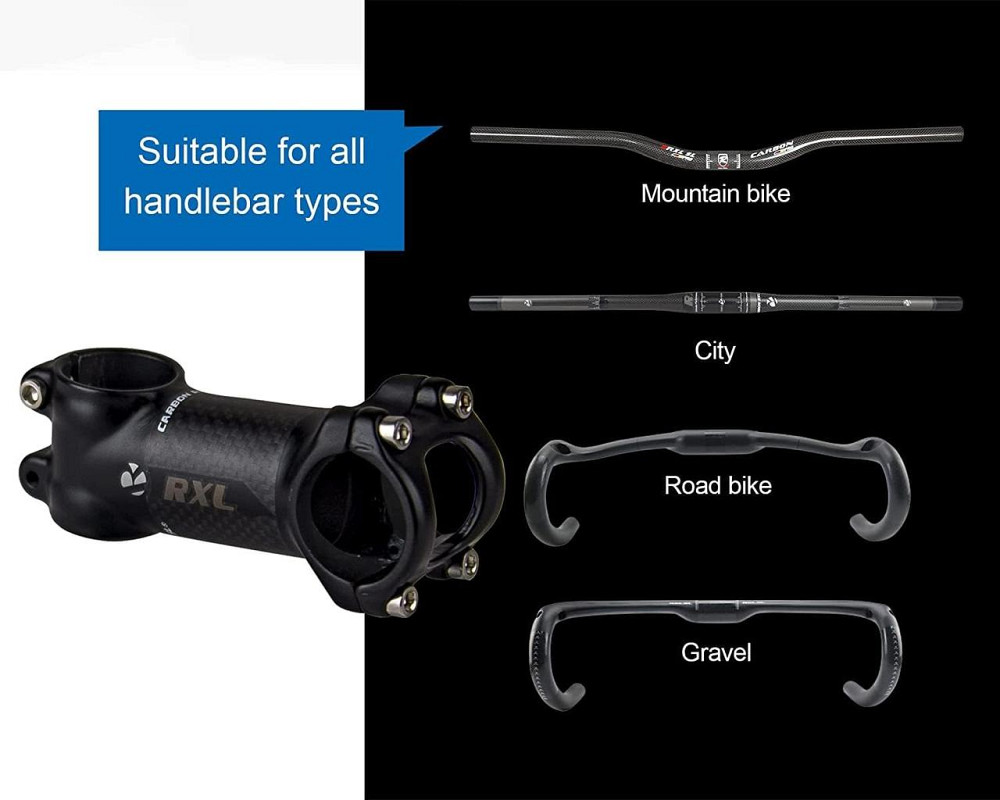Руль-вынос RXL SL 31.8 мм 60 мм, карбоновый, 6°, для MTB, шоссе, гравий, апгрейд и шоссейных велосипедов Киев - изображение 8