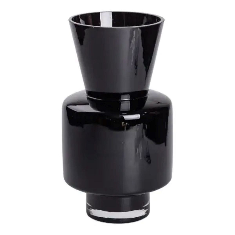 Ваза з кольорового скла для квітів 31 см декоративна ваза для декору та інтер'єру 4 л Чорна HP-10-33 Коломия - фото 1