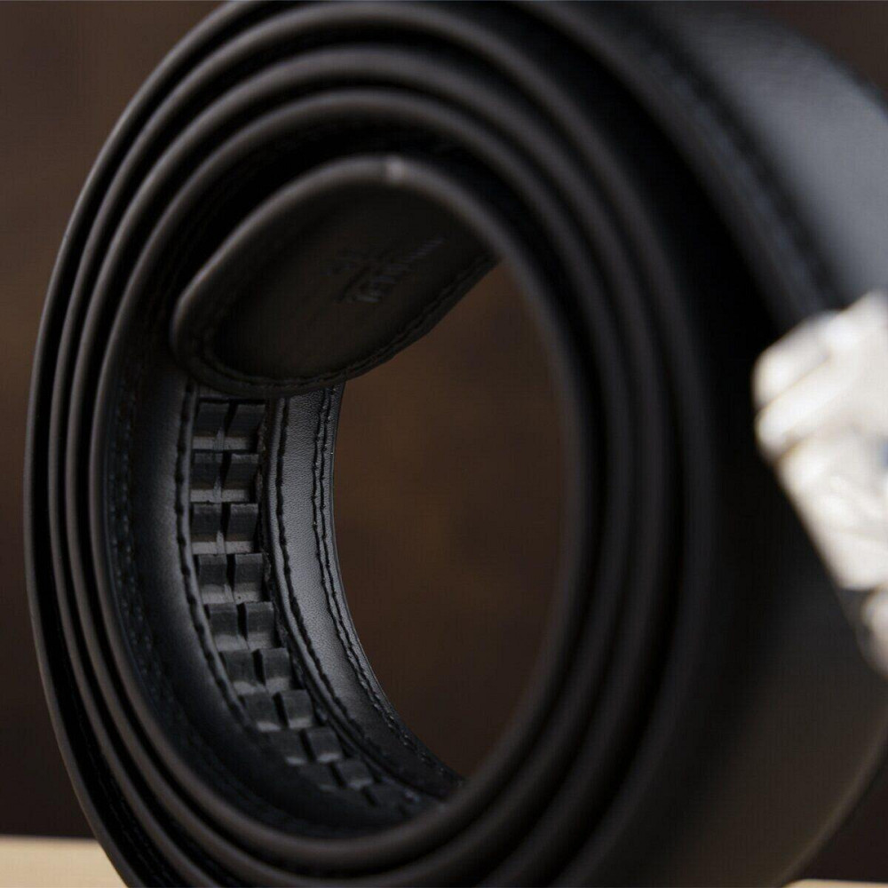 Ремень мужской c двойной строчкой тонкий Vintage 20312 Черный Киев - изображение 7