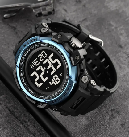 Часы мужские наручные спортивные Skmei 2422 (Черный с синим) Киев