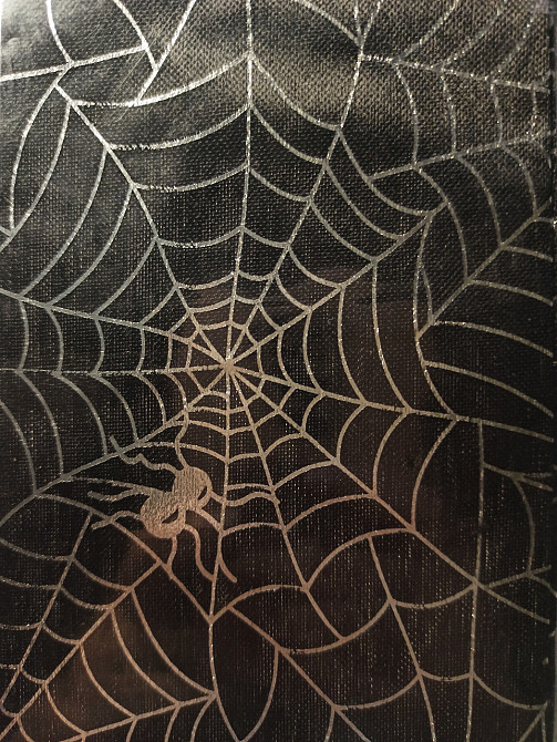 Мітенки рукавички без пальців високі принт павутинка з павуками універсальні Хелловін 35 см чорний Київ - фото 4