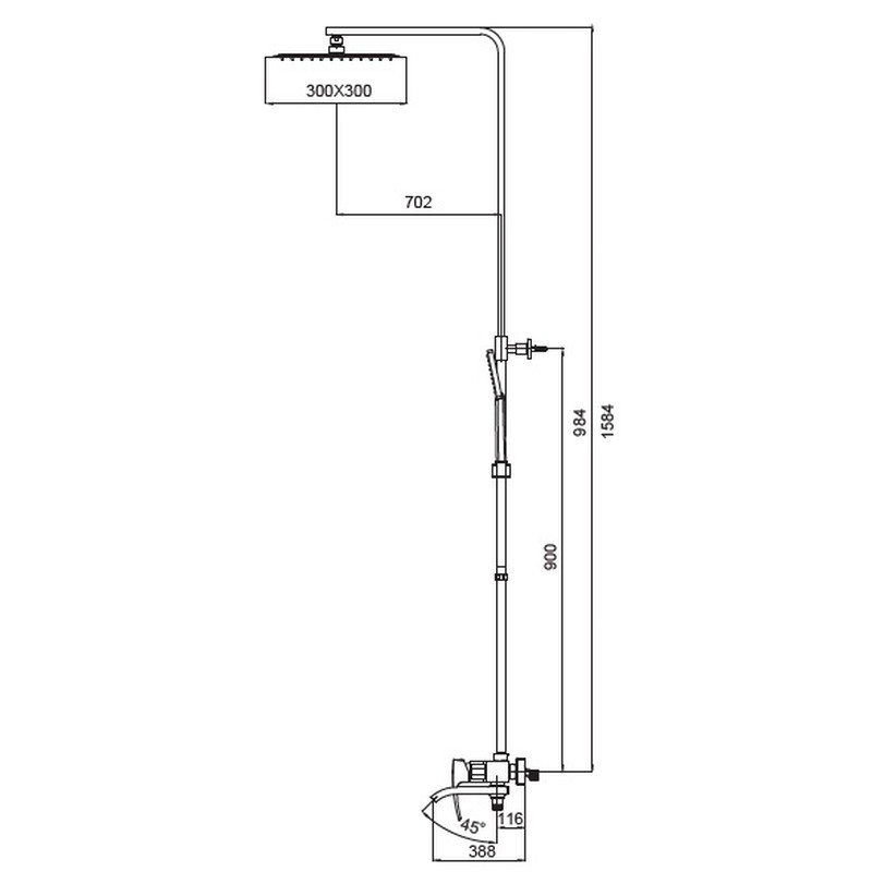 Душова колонна Koer KB-56007-07 зі змішувачем, 3 функції, графітовий колір (KR5160) Харків - фото 2