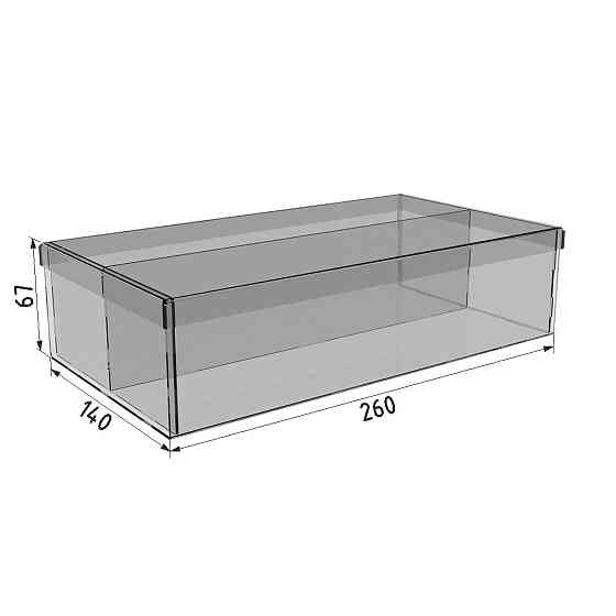 Коробка акрилова EKOSTAR  260х140х65 з кришкою Київ