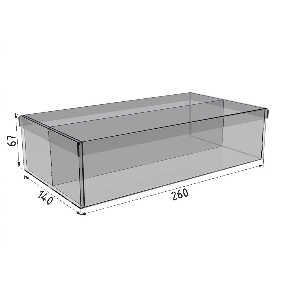 Коробка акриловая EKOSTAR  260х140х65 с крышкой Киев - изображение 3