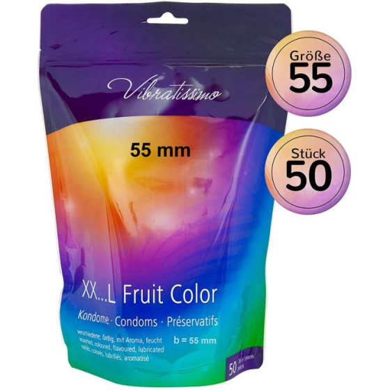 Презервативы Amor Vibratissimo XX... L Fruit Color, 55 мм, 50 шт Sex Aura Киев