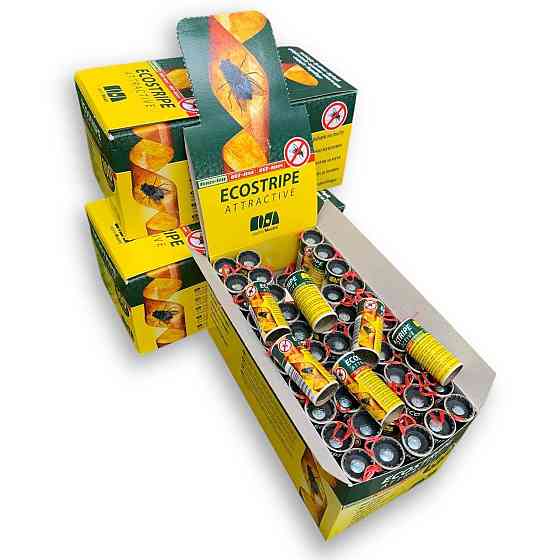 Клейка стрічка від мух Ecostripe, Чехія, 100шт мухолівка Харків