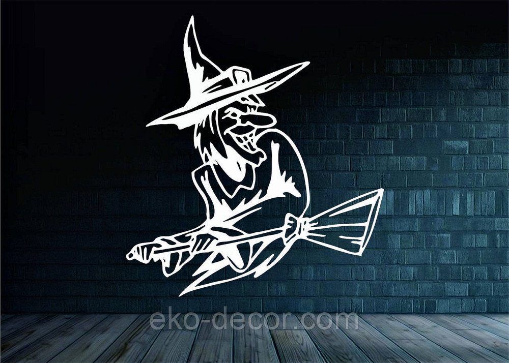 Декоративное настенное Панно «Ведьма с метлой», Декор на стену 50*45 см, Белый Киев - изображение 8