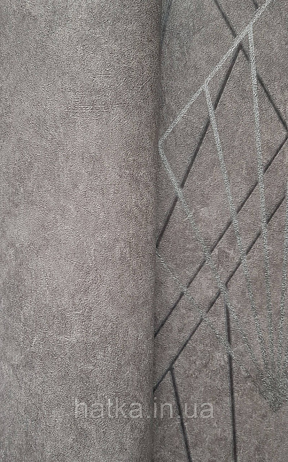 Шпалери вінілові на флізеліні Sintra Simmetria метрові під штукатурку темно-сірі 524640 Київ - фото 2
