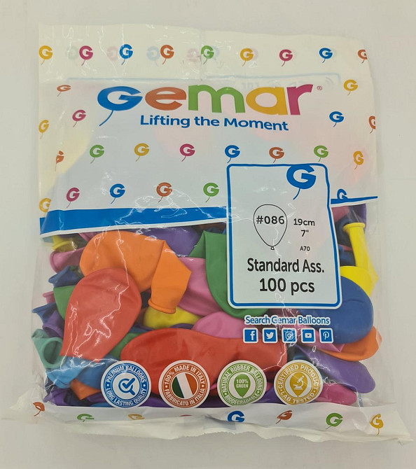 Повітряні кульки 7" (19 см) асорті пастель 100 шт (1 пачка) Харків - фото 3