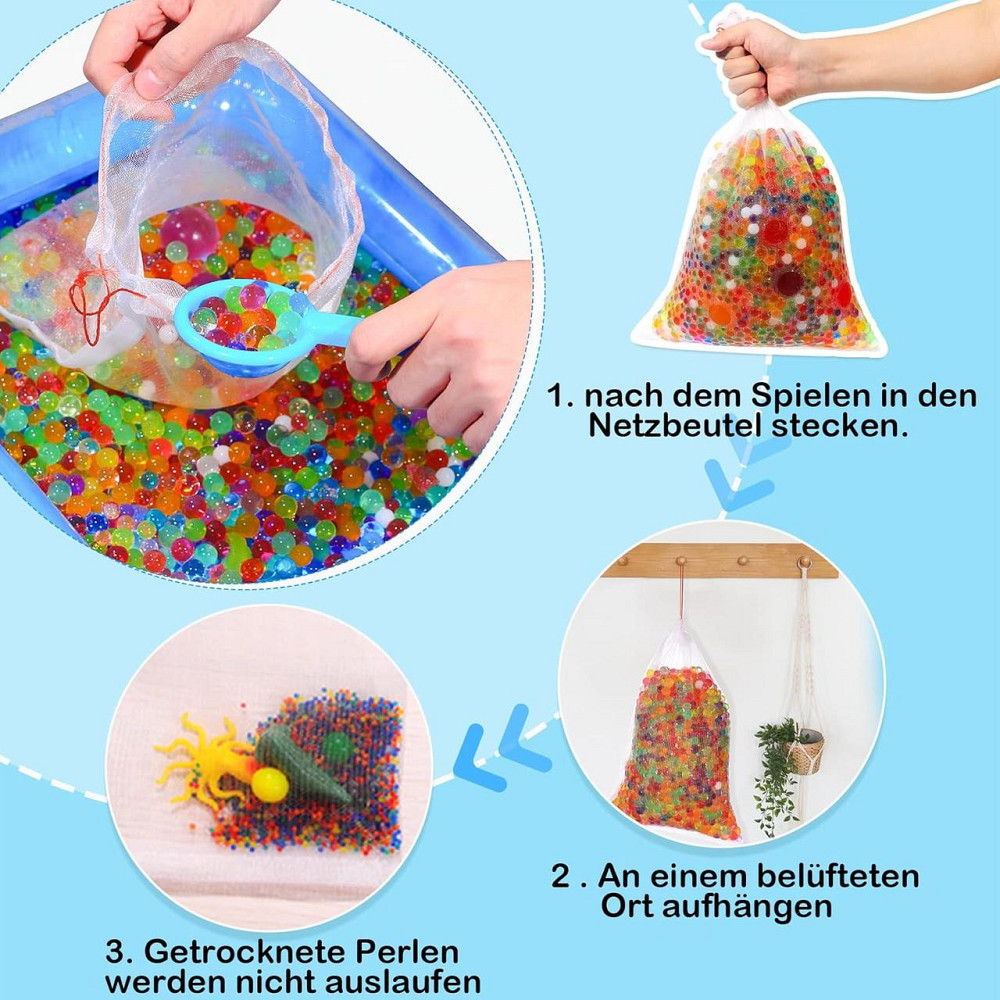 Гидрогелевые шарики Орбизы TULADUO, набор 4 в 1, 270 г, 50000 шт., 2-3.5 мм, разноцветные, с резиновыми шарик Киев - изображение 3