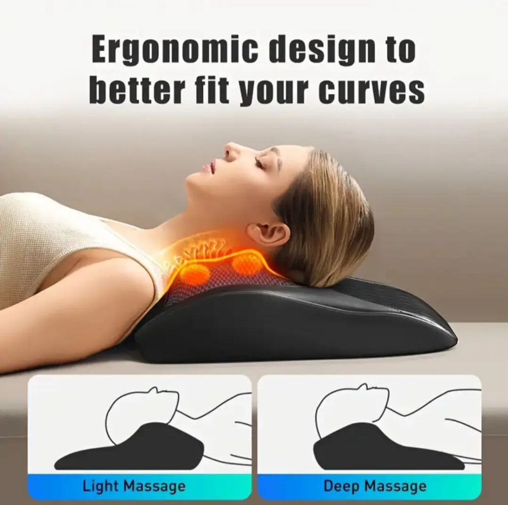 Массажная подушка SL-25 для спины и шеи с подогревом (Черный) Винница - изображение 7