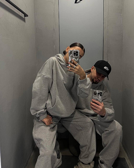 Женский стильный спортивный костюм трехнитка на флисе Серый, 46/48 Одесса - изображение 1