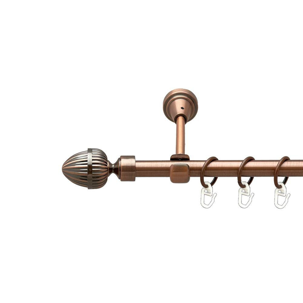 Карниз Orvit Одеон металевий однорядний відкритий гладка труба кільце металеве Мідь 16 мм 240 см (00-00019395) Львів - фото 1