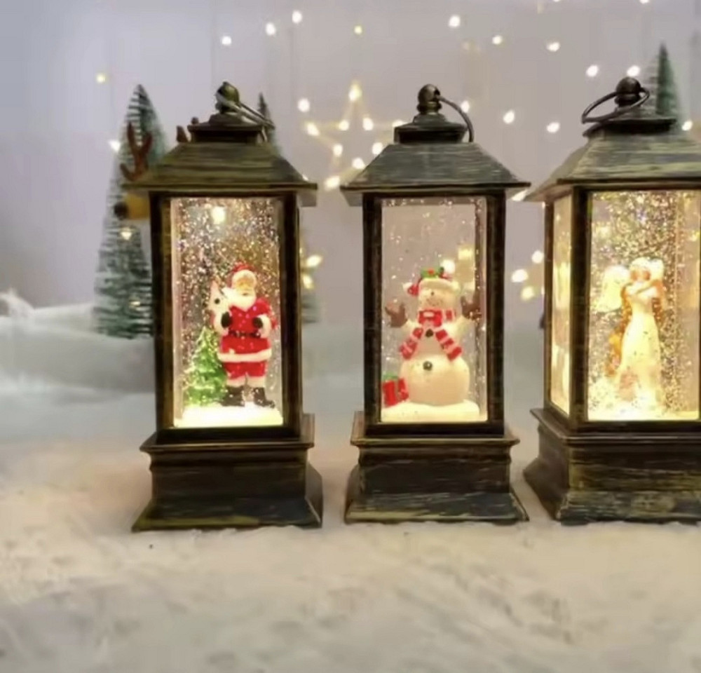 Новорічний LED ліхтар на батарейках з блискітками "Сніговик" Сміла - фото 7