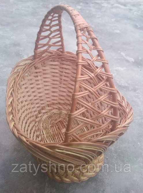 Корзина из лозы на паску  с ручкой Киев - изображение 2