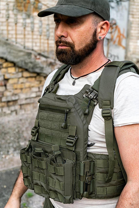 Бронежилет без плит (Кордура 1000Д) з швидким зняттям Олива Вінниця - фото 5