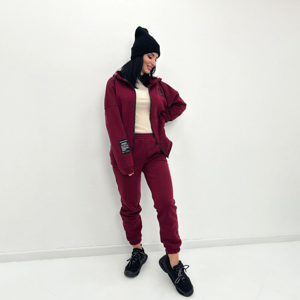 Жіночий спортивний костюм з нашивками "Walker" оптом | Норма Марсала, 42-44 Київ - фото 5