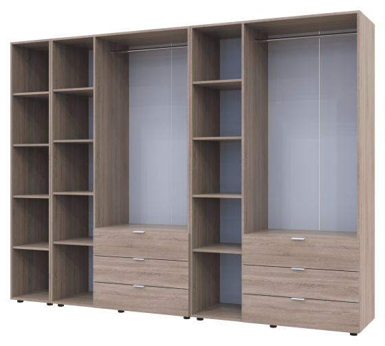 Комплект шкафов для одежды Doros Гелар (3 шт.) 270,6х49,5х203,4 см Дуб сонома (DRS-011162) Днепр