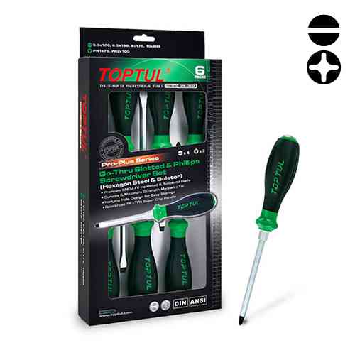 Набор ударных отверток с шестигранником 6 ед. PRO-PLUS SERIES TOPTUL GFE-0602 Чернигов