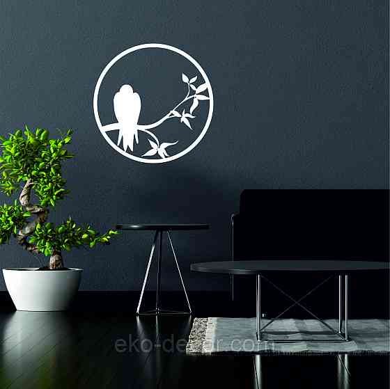 Декоративное настенное Панно «Ворон», Декор на стену 70*70 см, Белый Киев