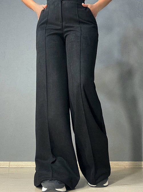 Брюки женские Gritana 234 палаццо под замшу черные, черный, S Киев - изображение 5