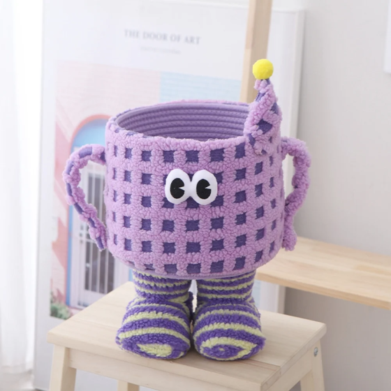 Кошик для іграшок плюшевий органайзер у дитячу кімнату м'який для речей та іграшок дитячий, фіолетовий Кам'янець-Подільський