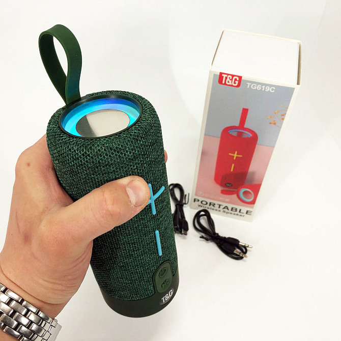 Гучна якісна блютуз колонка TG619C, Bluetooth колонка з XM-641 різнокольоровим підсвічуванням Київ - фото 9