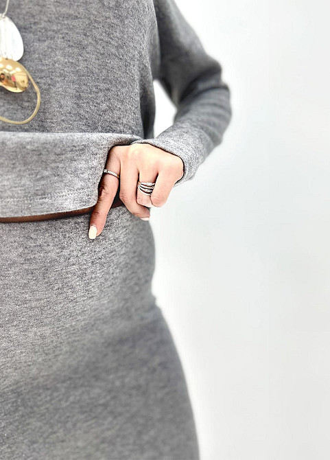 Жіночий ангоровий костюм "Valion" оптом I Батал Сірий, 50-52 Київ - фото 5