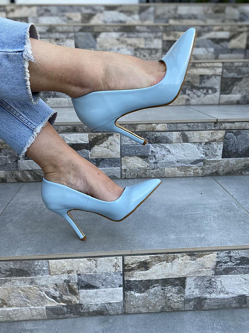 Туфлі жіночі S.S блакитні еко-лак каблук 10см 37р.40р. (4457) Коломыя - изображение 10
