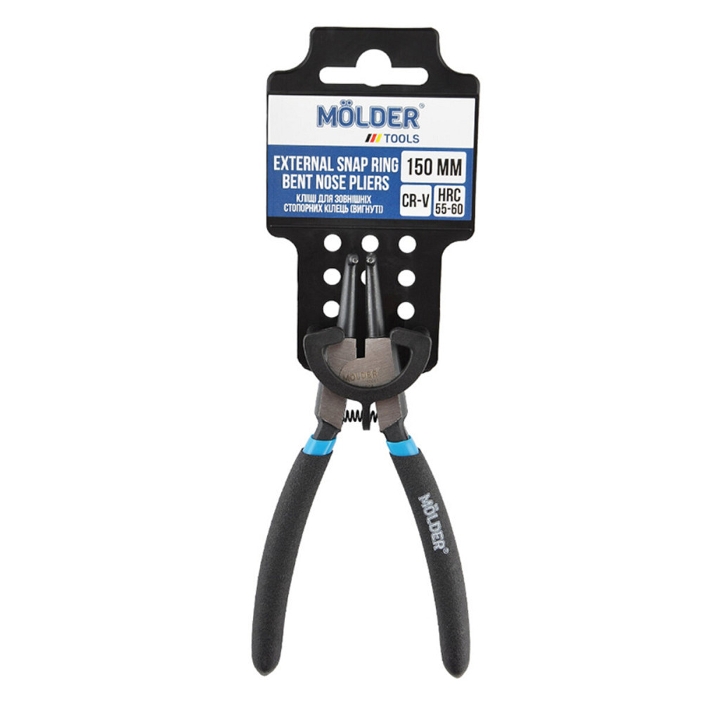Кліщі Molder для зовнішніх стопорних кілець, вигнуті Cr-V 150мм Київ - фото 1