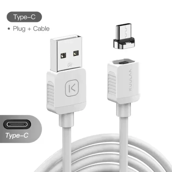 Магнітний кабель KUULAA Type-C Magnetic Cable 1 m White Київ