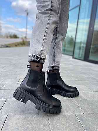 Жіночі черевики M.KRAFT чорні натуральна шкіра весна-осінь висота 12см підошва 3/5см (2033/2) Коломыя