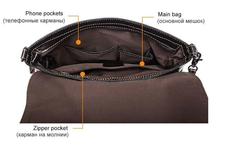 Сумка чоловіча шкіряна Чорна (Vintage) Київ - фото 2