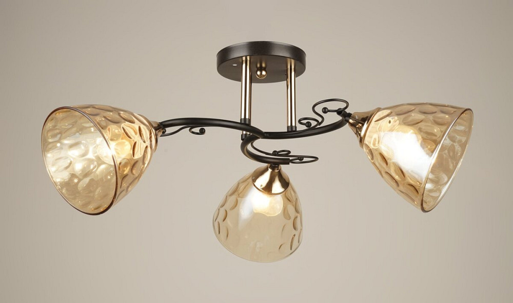 SIRIUS Люстра стельова Sirius B N4522/3 BK+FGD на 3 плафони Коломыя - изображение 1