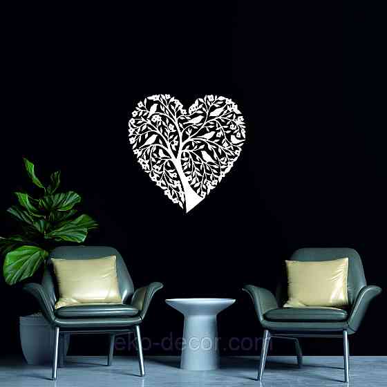 Декоративное настенное 3D Панно «Птицы Сердце» Декор на стену с объемом 50*49 см, Белый Киев