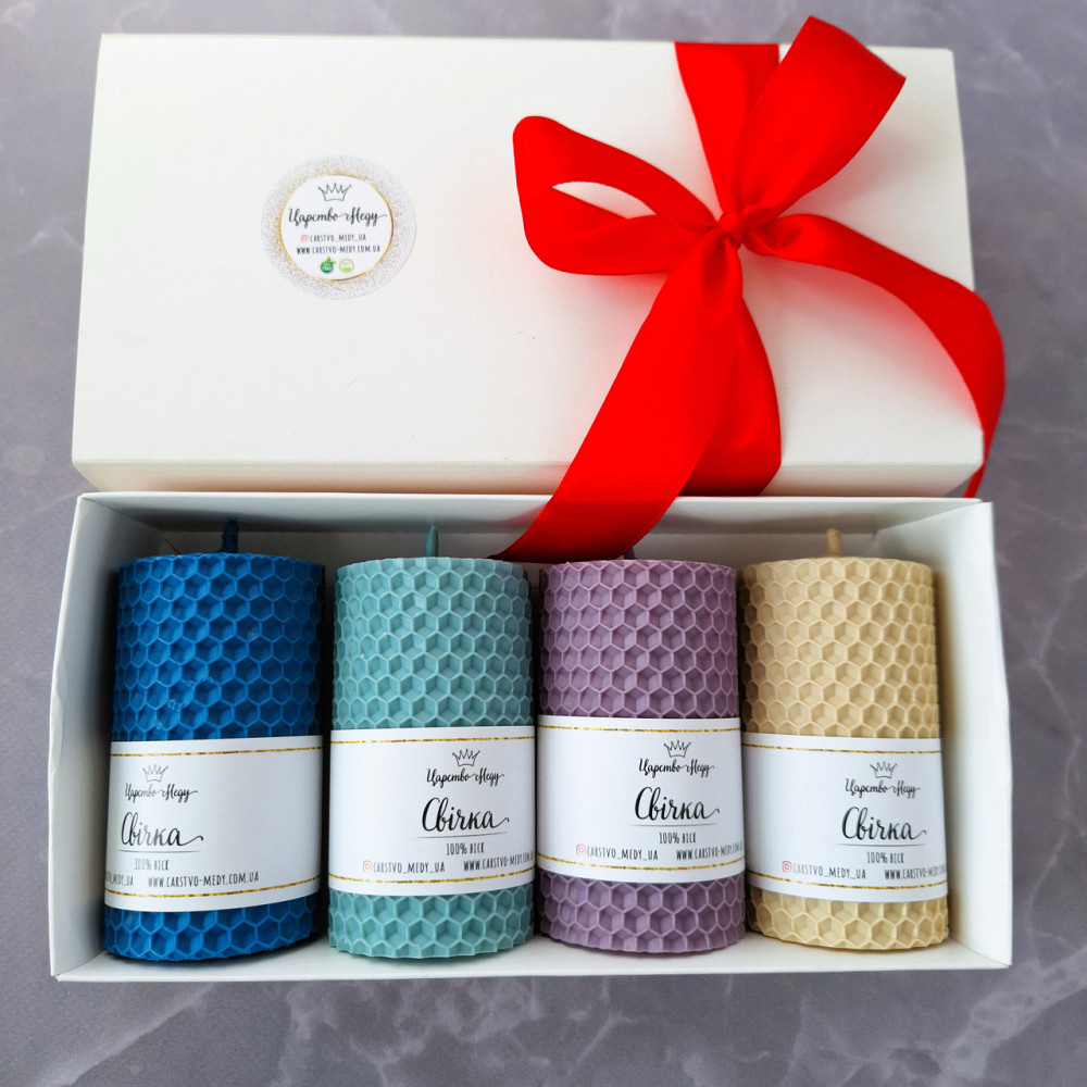 Декоративные свечи для дома в подарочном наборе, цветная вощина. Одесса - изображение 1