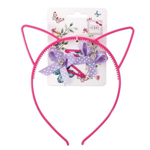 Обруч для волосся Lukky з вушками та двома заколками (T18561) Харків - фото 2