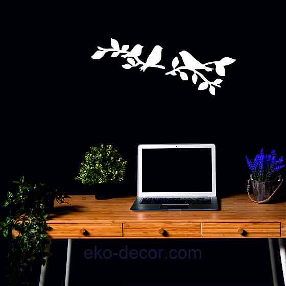 Декоративне настінне Панно  «Птахи» , Декор на стіну 90*35 см, Білий Київ