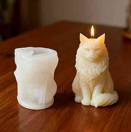 Силіконовий молд «Кіт Мейн-кун» для свічок і декору Київ