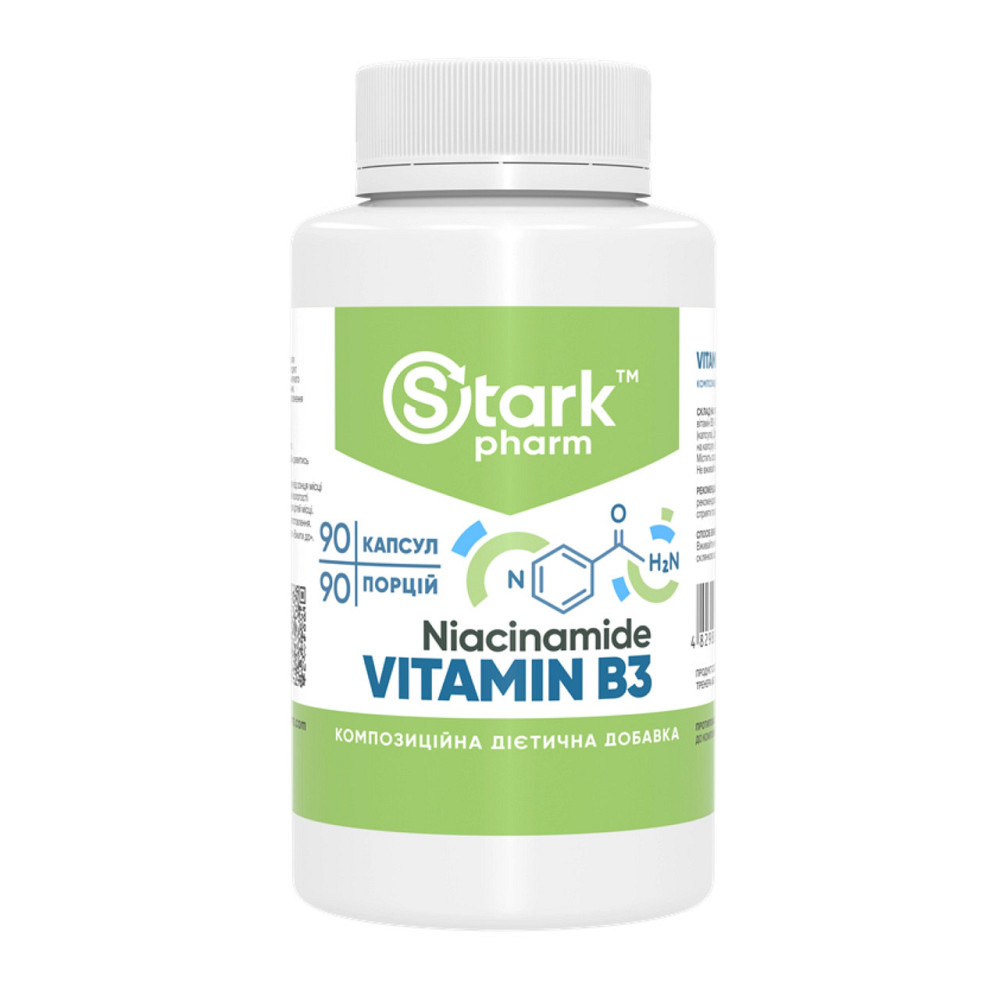 Ниацинамид Stark Pharm Витамин B3 Niacinamide Vitamin B3 500 mg 90 капсул Киев - изображение 1