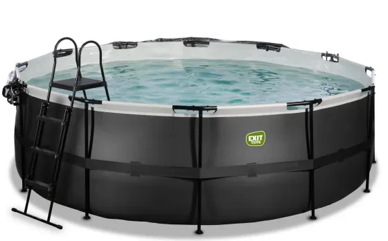 Басейн EXIT з куполом 450х122 см (пісочний фільтр) у кольорі black skin з тепловим насосом Київ