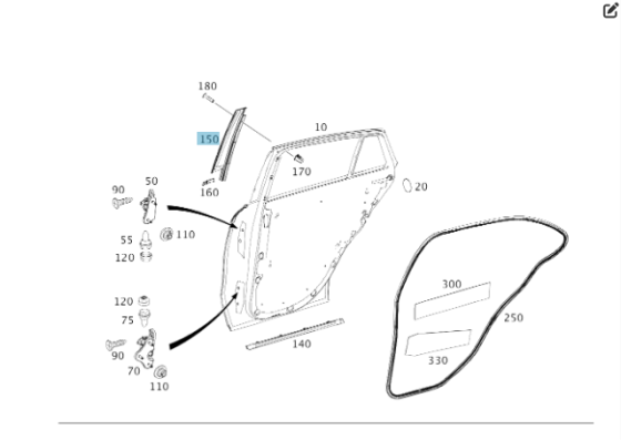 Mercedes-Benz  A2926900387 Вертикальна накладка задніх лівих дверей. Стійка Б GLE Coupe C292 Одеса