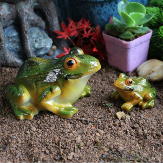 Садова фігурка Жаба з полістоуну. 11,8 х 9,5 см Одеса