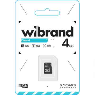 Карта пам'яті Wibrand 4GB mictoSD class 4 (WICDC4/4GB) Вінниця