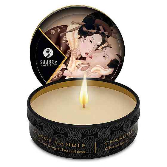 Массажная свеча Shunga Mini Massage Candle - Intoxicating Chocolate (30 мл) с афродизиаками Sex Aura Киев