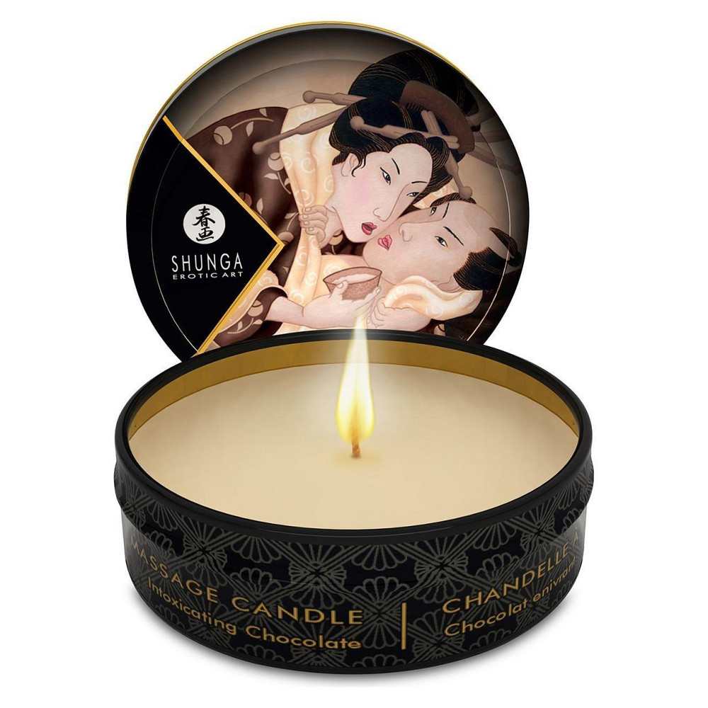 Массажная свеча Shunga Mini Massage Candle - Intoxicating Chocolate (30 мл) с афродизиаками Sex Aura Киев - изображение 1