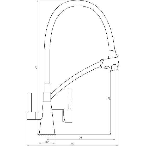 Смеситель для кухни под осмос Globus Lux LAZER GLLR-0700-11-GRAPHITE (000022990) Киев