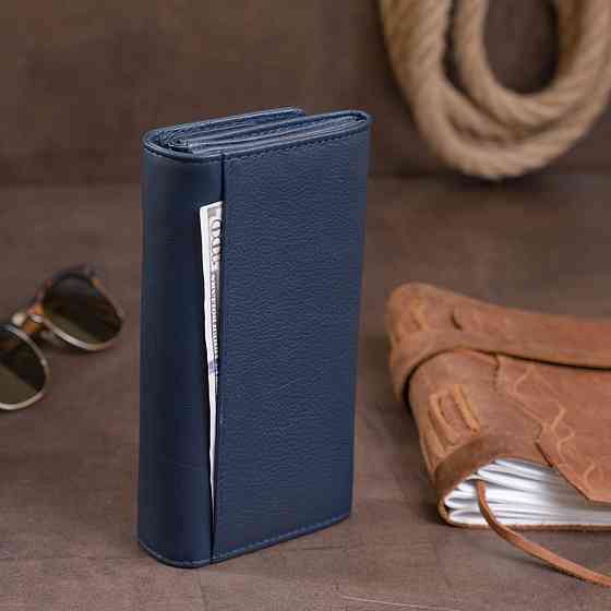 Кошелек кожаный в два сложения женский ST Leather 19291 Синий Киев