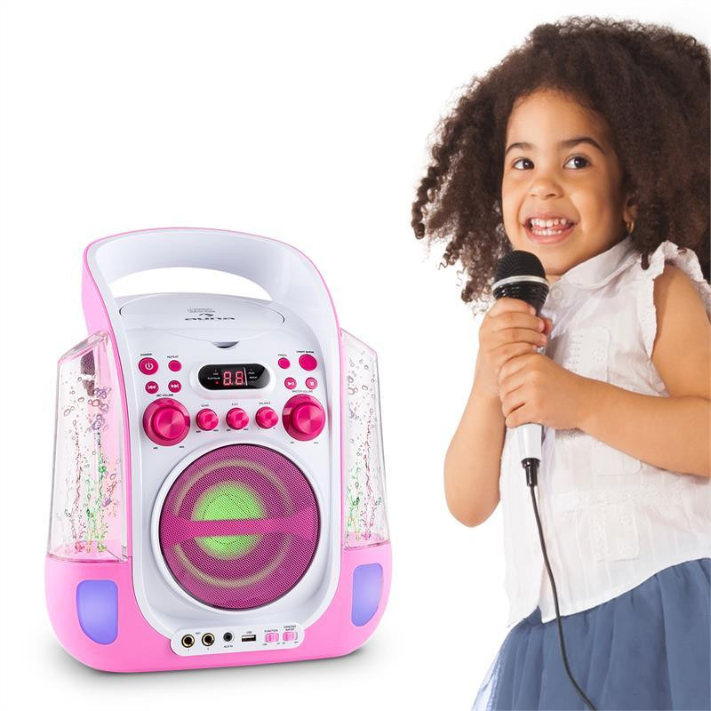 Караоке-система Kara Liquida CD USB MP3 струя воды LED 2 микрофона мобильный Розовый (Германия, читать Ровно - изображение 10