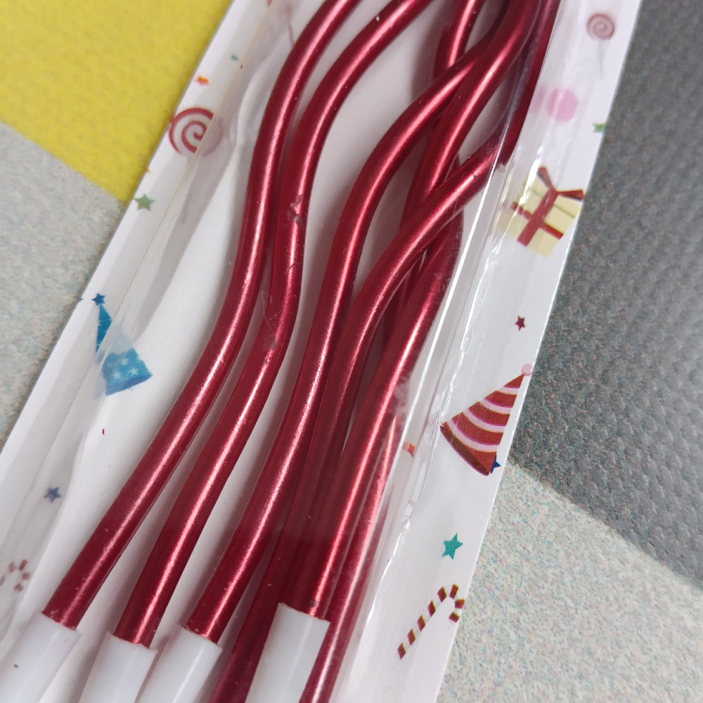 Свічки для торта "хвилясті" 6 шт. червоні Київ - фото 2